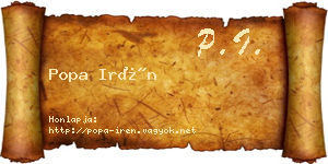 Popa Irén névjegykártya