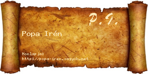 Popa Irén névjegykártya